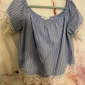 Forever21+ Striped Lace Blouse